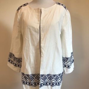 Primark Atmosphere cream and blue fringe cardigan